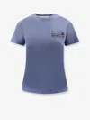 Golden Goose Faded Blue T-shirt With Print On The Chest Women In Blue