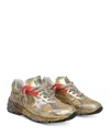 Golden Goose Running Sole Distressed-effect Sneakers In Gold/white