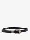 Golden Goose Deluxe Brand Black Vintage Effect Washed Leather Belt In Black