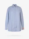Golden Goose Striped Boyfriend Button-front Shirt In Blue