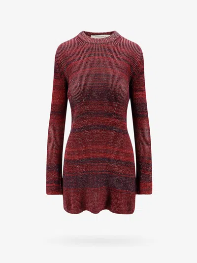 Golden Goose Deluxe Brand Women Knitted Multicolor Mini Dress With Stars Detail