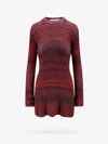 Golden Goose Deluxe Brand Women Knitted Multicolor Mini Dress With Stars Detail In Red