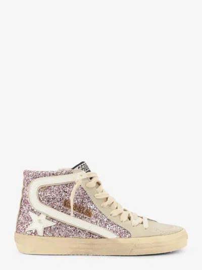 Golden Goose Deluxe Brand Women Leather Sneakers With All-over Glitter Detail In Purple