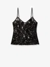 Golden Goose Deluxe Brand Women Tulle Top With Sequins Embroidery In Black