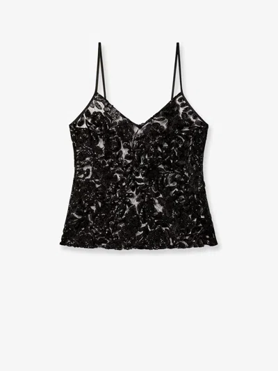 GOLDEN GOOSE GOLDEN GOOSE DELUXE BRAND WOMEN TULLE TOP WITH SEQUINS EMBROIDERY