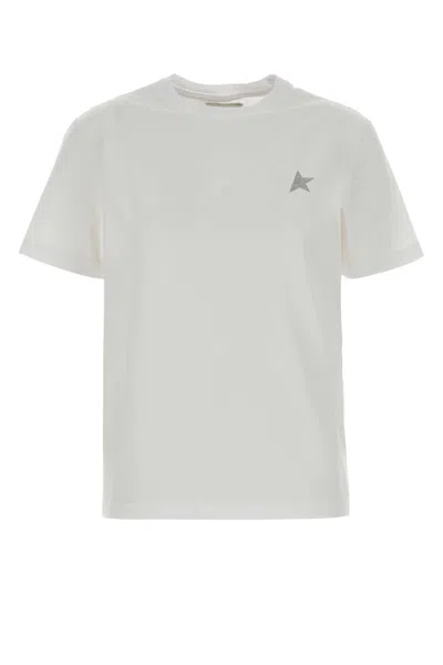 GOLDEN GOOSE GOLDEN GOOSE DELUXE BRAND WOMEN WHITE COTTON T-SHIRT