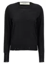 Golden Goose Black Merino Wool Sweater With Golden Applications For Women In Black