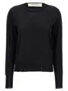Golden Goose Black Merino Wool Sweater With Golden Applications For Women In Black