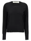 Golden Goose Black Merino Wool Sweater With Golden Applications For Women In Black