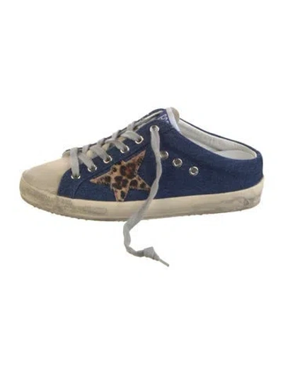 Pre-owned Golden Goose Denim Animal Print Sneakers In Blue