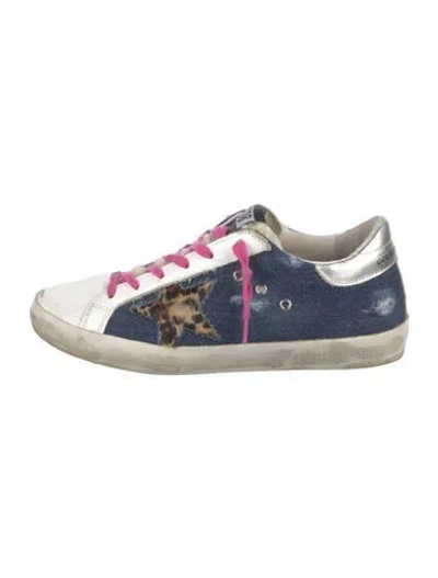 Pre-owned Golden Goose Denim Animal Print Sneakers In Multi