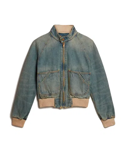 GOLDEN GOOSE GOLDEN GOOSE DELUXE BRAND DENIM ZIPPED BOMBER JACKET