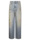 Golden Goose Denim Boyfriend Wash Studs On Side In Blue