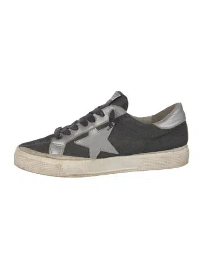Pre-owned Golden Goose Denim Colorblock Pattern Sneakers In Black