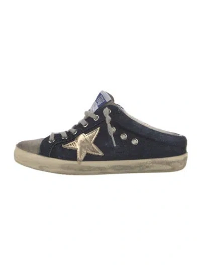 Pre-owned Golden Goose Denim Colorblock Pattern Sneakers In Blue