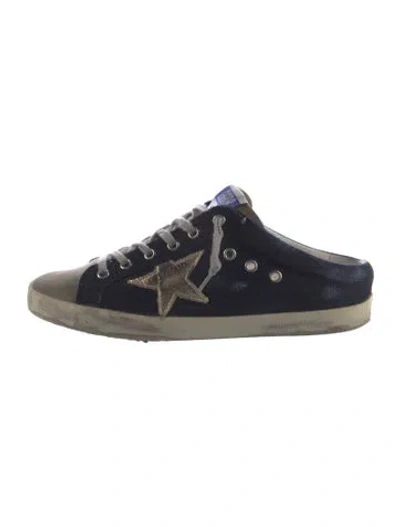 Pre-owned Golden Goose Denim Colorblock Pattern Sneakers In Blue