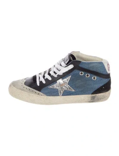 Pre-owned Golden Goose Denim Colorblock Pattern Sneakers In Blue