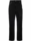 Golden Goose Logo-patch Straight-leg Trousers In Black