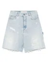 Golden Goose Distressed Denim Bermuda Shorts