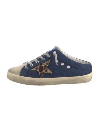Pre-owned Golden Goose Denim Distressed Accents Sneakers In Blue