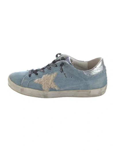 Pre-owned Golden Goose Denim Distressed Accents Sneakers In Blue