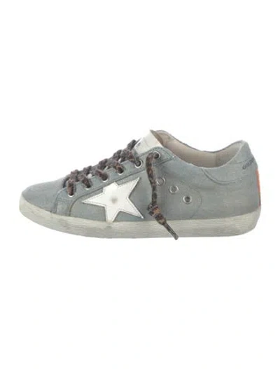 Pre-owned Golden Goose Denim Distressed Accents Sneakers In Blue