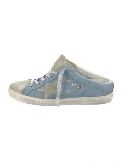 Pre-owned Golden Goose Denim Distressed Accents Sneakers In Blue