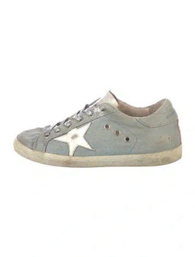Pre-owned Golden Goose Denim Distressed Accents Sneakers In Gray