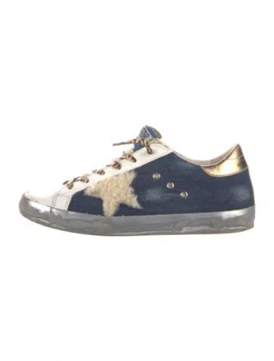 Pre-owned Golden Goose Denim Distressed Accents Sneakers In Multi