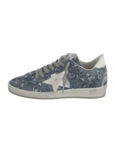 Pre-owned Golden Goose Denim Floral Print Sneakers In Blue