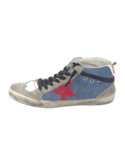 Pre-owned Golden Goose Denim Graphic Print Sneakers In Blue/grey