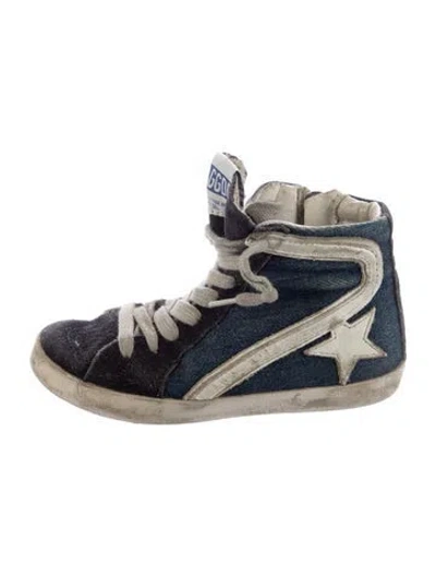 Pre-owned Golden Goose Babies' Denim High Top Sneakers In Blue