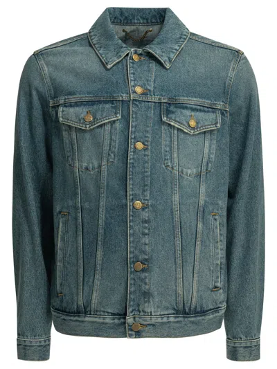 Golden Goose Denim Jacket Light Blue Cotton Polyester