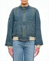 Golden Goose Denim Jacket With Ribbed Knit Cuffs And Relaxed Fit In Blue