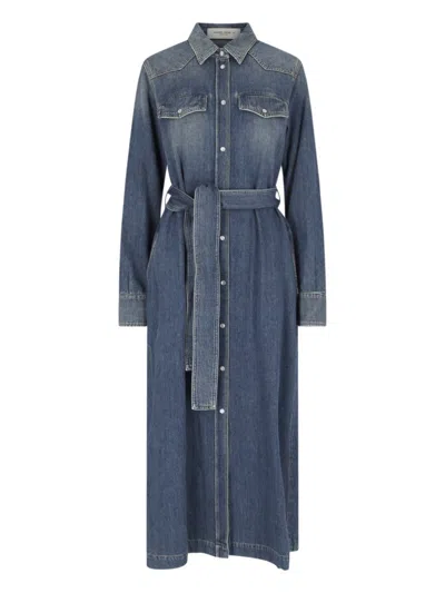 Golden Goose Denim Maxi Shirt Dress - Blue