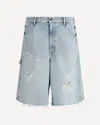 Golden Goose Denim Mike Shorts In Blue