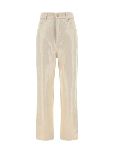 Golden Goose Kim Denim Sequin All-over In Beige