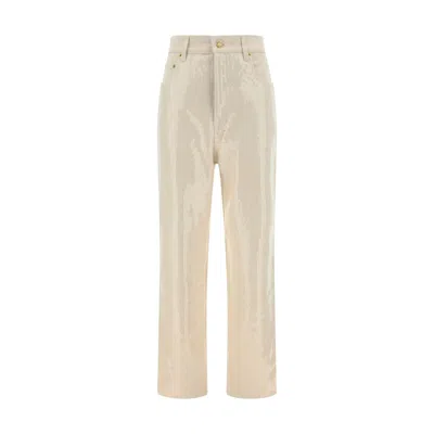 Golden Goose Denim Pants In Neutral
