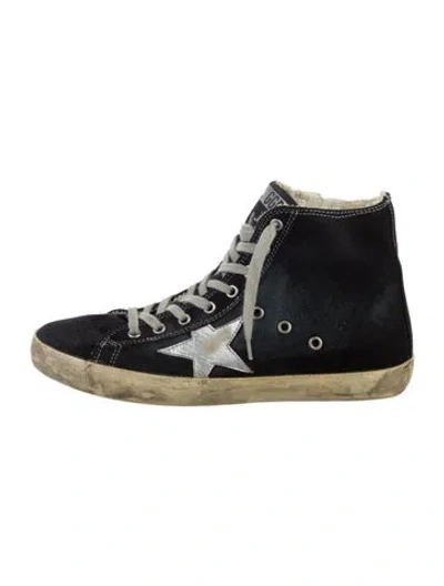 Pre-owned Golden Goose Denim Printed Sneakers In Blue