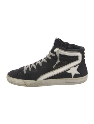Pre-owned Golden Goose Denim Printed Sneakers In Blue