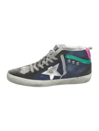 Pre-owned Golden Goose Denim Printed Sneakers In Blue