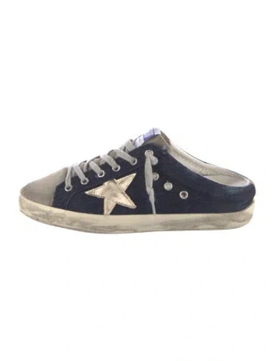 Pre-owned Golden Goose Denim Printed Sneakers In Blue