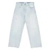 Golden Goose Light Blue Distressed Jeans With Frayed Hem And Classic Five-pocket Design
