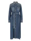Golden Goose Shirt Dress In Denim In Blue