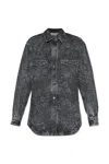 Golden Goose "ollie Boyfriens" Shirt With Laser Flowers In Black