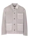 Golden Goose Denim Shirt With Stud Embellishments In Neutral