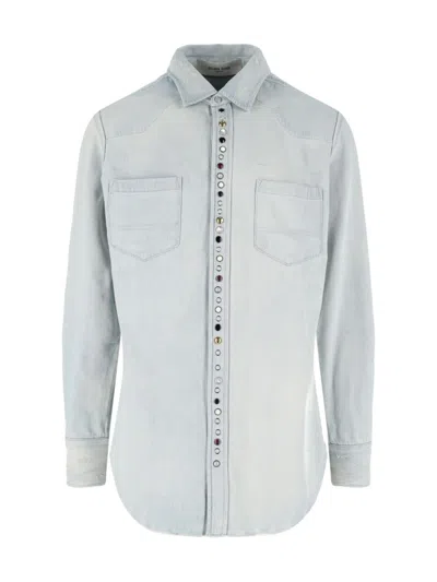 GOLDEN GOOSE DENIM SHIRT WITH STUDS
