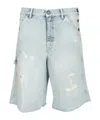 Golden Goose Denim Mike Shorts In White