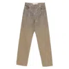 Golden Goose Straight-leg Pants With Gradient Crystal Embellishment In Brown