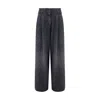 Golden Goose Grey Jeans With Pences On The Front And Logo Detail On The Rear In Black